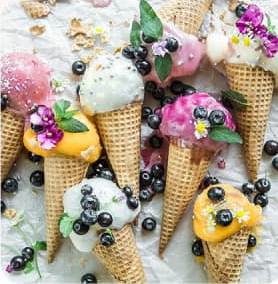 Icecream with blueberry